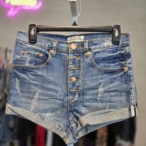 One Teaspoon Distressed Blue Jean Shorts